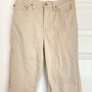 Cotton Khaki bootcut pants mid rise tan pants bootcut legs cotton pants jeans